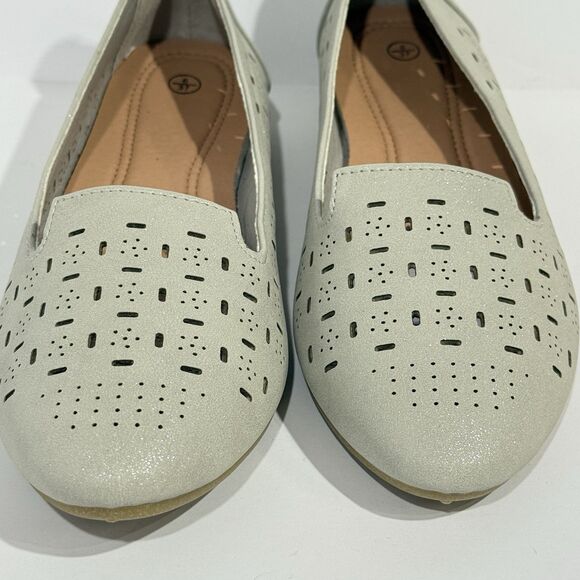 Rominz Women's Flats Shoes Comfortable Grey PU Leather Ballet Flats Size 6 - Picture 15 of 16